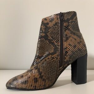 ASOS Brown faux Snakeskin Ankle Boots